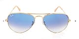 Protective case included Ray-Ban Aviator Large Metal - Gafas de sol Unisex, Dorado (Blue Glass), 55 milímetros