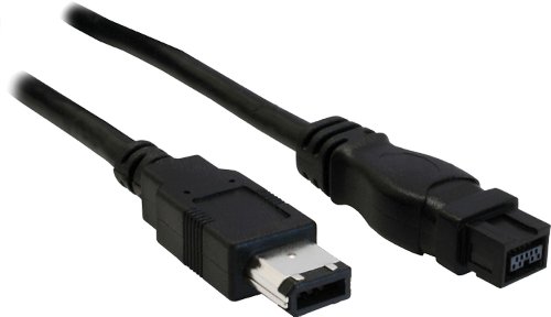 InLine 36903 FireWire Kabel (IEEE1394, 6-polig Stecker-auf-9-polig Stecker, 3 m) schwarz