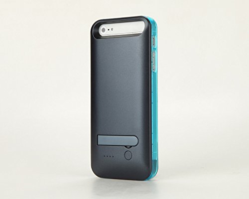 iPhone 5s Battery Case, iFansÂ® [Apple MFi Certified] Slim Charger Case with Built-in 2400mAh Battery Pack for iPhone SE/5S/5 - Clear & Blue Frame