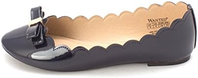 Wanted Shoes Womens Olivia Closed Toe Ballet Flats, Navy, Size 6.0 US