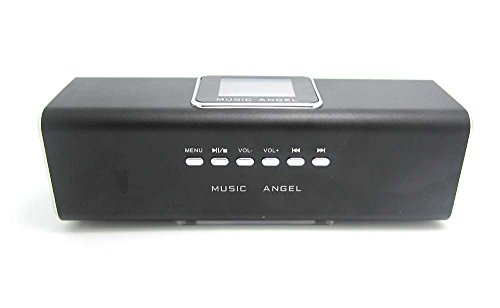Music Angel- FM-Radio/MP3 Player – Line In / MicroSD – Stereo Lautsprecher / Boxen / Soundstation / für Handy, PC, LAPTOP, NETBOOK, Tablet – Farbe Schwarz - 2