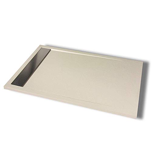 Preisvergleich Produktbild Duschtasse / Duschwanne ARES extraflach aus Kunstharz mit Schieferstruktur