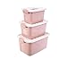 Produktbild Pinjeer 3 teile/satz Große Nordic Print Aufbewahrungsbox Kleidung Spielzeug Kunststoff Desktop Kosmetik Aufbewahrungsbox Mit Deckel für Kleidung (Color : Pink)