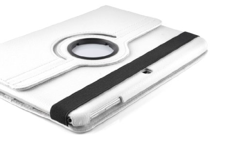 JAMMYLIZARD | Hülle für [ Samsung Galaxy Tab 3 10.1 ] 360 Grad rotierende Ledertasche mit automatischer Schaltfunktion, WEIß - 2