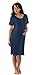 The Bamboo Birthing Shirt - Midnight Blue - M (Pre-preg UK10/12) For Pregnancy Labour & Breastfeeding
