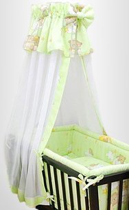 Canopy/Drape Net + Holder Fits Swinging Crib /Cradle / Moses Basket - On Ladders Green