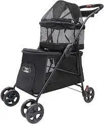 PETIQUE Pet & Pets Double Decker Pet Stroller (Grey)