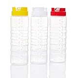 EINFACHE HANDHABUNG: Die Oberfläche der Nachfüll Flasche ist angenehm und fühlt sich weich an, sie ist ideal geeignet für das Dosieren von Majo bei Pommes, oder Senf bei Bratwurst etc. und macht sich auf dem Tisch wunderbar als Blickfang