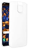 Hülle Leder Weiß - ideales Smartphone Zubehör mit praktischem Klettverschluss zum sicheren Verschluss, verhindert das Herausfallen des Samsung Galaxy S10 aus der Ledertasche.