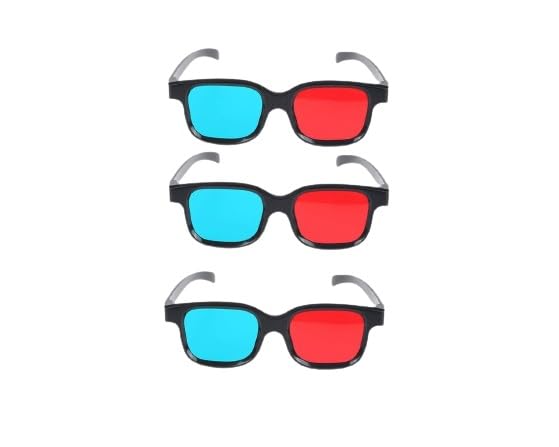 Jambar Red & Cyan/Anaglyph 3D Video Glasses (3 Pcs. Pack) 3D Glasses 3D Movie/Video/Image/Books/Magazine