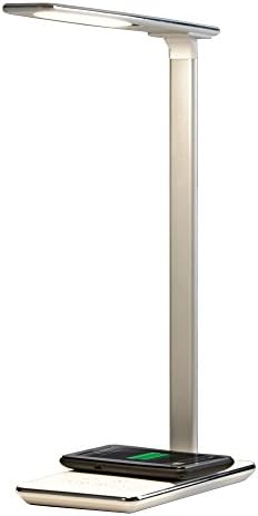 QI Wireless Desktop Smart Phone Charger with LED Flexible Multi-Function Lamp (White)