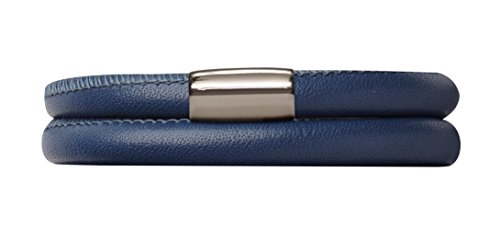 endless Damen Armband Edelstahl Magentverschluss Leder blau 12104