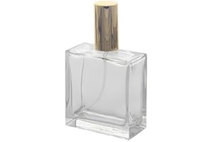 HAIR FLUENCER Hairfluencer - 100ml Parfümzerstäuber aus Glas - Parfum Zerstäuber für unterwegs - Parfümzerstäuber nachfüllbar mit goldener Kappe - Parfum Flakon leer mit Zerstäuberpumpe - eckiges Flakon