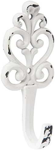 White Single Iron Robe Coat Wall Hook Hanger