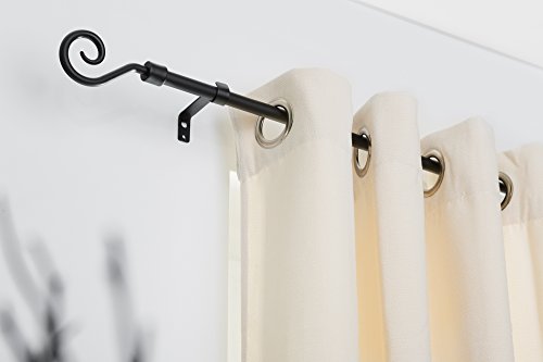 Lichtblick GKR16.130.02 Gardinenstange Kringel, 16 mm, ausziehbar 150 – 265 cm – Metall, Schwarz - 2