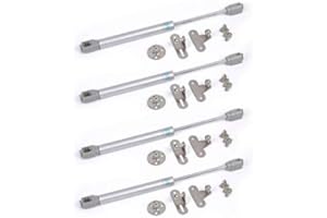 BSM MARKETING Automatic Lid Stay Kitchen Cupboard Cabinet Wardrobe Door Hydraulic Spring Gas Strut Piston Pneumatic Support for Flap Fittings Soft Opening Hinges Mechanism Pack of 4 (120N)