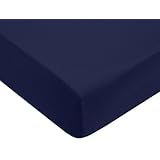 Sábana bajera percal 94 hilos Descamps, noche, 90 x 200 cm