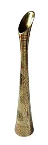 MOZO HUB Hand Crafted Sleek and Long Multi Color Brass Flower Vase 40 cm