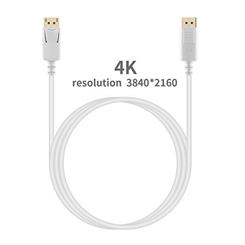 DisplayPort Kabel, 1.8m DisplayPort auf DisplayPort(DP zu DP) Ultra HD 1080p 4K Auflösung Kabel (weiß) von SZCTKlink - 2