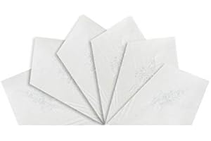 WARWICK & VANCE Damen-Taschentücher mit weißer Blumenstickerei und Satin-Streifen-Bordüre, 100 % Baumwolle, 29 x 29 cm, 6 Stück