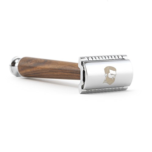 Rusty Bob – Rasierhobel – Rasier-Set – Barber-Shop / Nassrasierer offener / geschlossener Kamm aus [edelstahl – holz – schwarz – chrome] im set Arko Rasierseife + Astra Klingen / holzgriff – Set 10 - 2