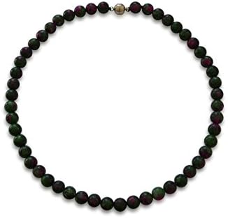 VifalenoRuby in zoisite necklace, natural, round, 6mm