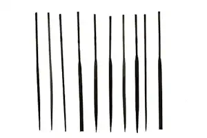 F-O-M Thermo Steel Fine Cut Needle File Set in Assorted Shapes (10 Pieces - 3mm x 140mm)