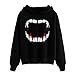 Produktbild Deep lovly Ladies 'Gakuen Festival Oberteile Halloween Gothic Scary Print Langarm Kapuzenpullover Schöne Pullover Bluse Vampire Horror Blood Funny
