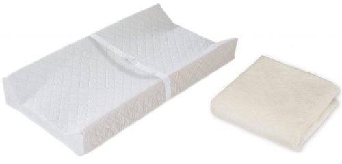 Summer Infant Contoured Changing Pad with Heavenly Soft Changing Pad Cover, Ecru