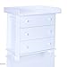 Chest of Drawers Arctic White with 3 Drawers and a Baby Changing Table Unit