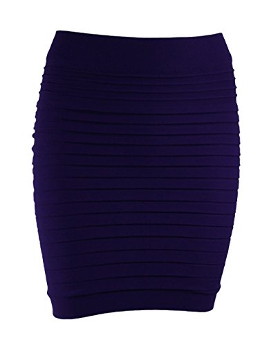 Ro Rox vita alta elasticizzato con lustrini e UK 6 - 12 Deep Purple Taglia unica