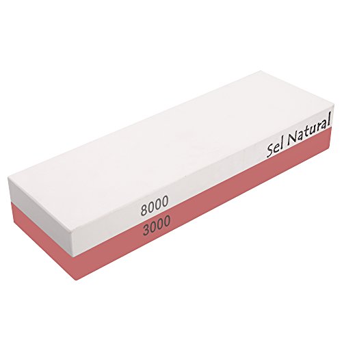 Sel Natural Wetzstein , für Handwerk und Küche, Doppelseitig Abziehstein Schleifstein Rutschfeste Unterlage, Korund-Kombinations-Körnung (1000/4000, 3000/8000 ) (3000/8000) - 5