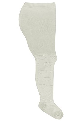 Sofias Closet Baby Kids Tight White Cream Pink Embroidered Pattern Tights Newborn-24