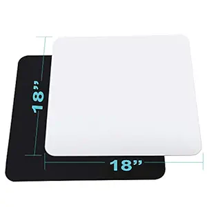 BIGMALL Black & White Acrylic Display Boards for Tabletop Product Photography - Reflective Finish Background 18 INCH X 18 INCH (1 Black & 1 White) Sheet