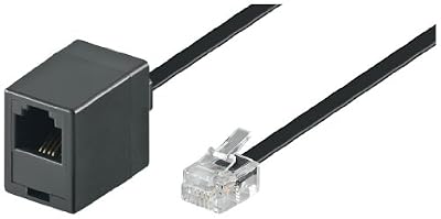 Wentronic Rallonge modulaire 4 broches Fiche RJ11 vers prise RJ11 3 m Noir (Import Allemagne)