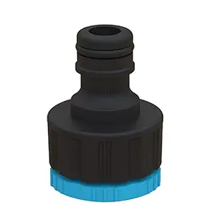DIVINE TREE Dual Universal Tap Connector for Threaded Tap 1/2 and 3/4 inch Pipe Adaptor Garden Water Hose Quick Connector for Garden Hose Pipe Fitting (Black:Blue)
