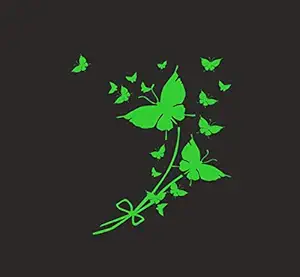 DreamKraft Glow in Dark Radium Butterfly Wall Sticker(Green, 34x31 cm)