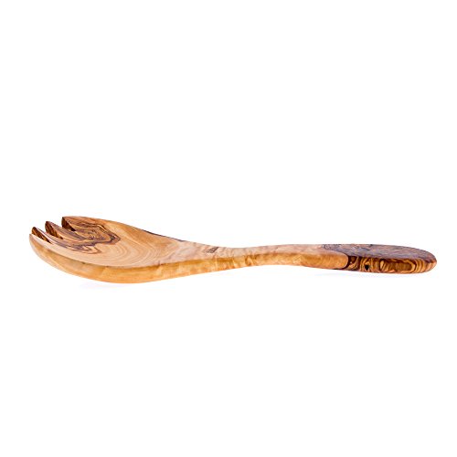 Serving Set of Salad Spoon & Fork Olive Wood Handmade 26cm (9.8