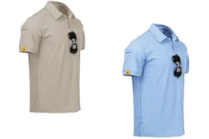 geeksport Polo Shirts Homme Golf à Manches Courtes Sport à Séchage Légers Respirant pour Outdoor T-Shirt d'été