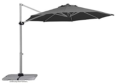 Schneider Parasol excentré Samos anthracite octogonal, L.300 x l.300 cm