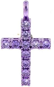 Tatitoto Women's Pendant in Purple Bronze with Violet Cubic Zirconia, 1.8 Grams