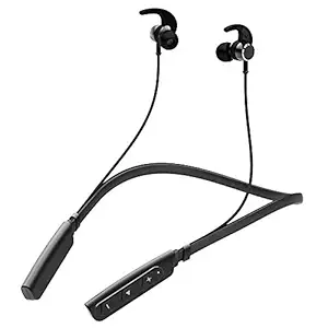 LIMESHOT Pro Neckband in Ear Wireless Earphones with Mic, 6 Hours Playtime,IPX5 Sweatproof Headphones, Latest Bluetooth 5.0 & Flexible Headset with in-Built Microphone (Black)