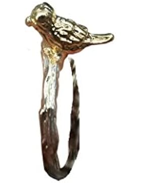 *Eyecatcher* super süßer Ring mit kleinem Vogel und Ast in gold und silber