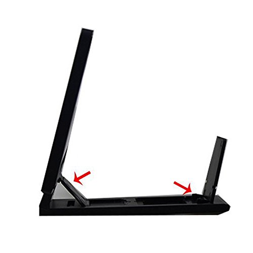 Shineus, lente d'ingrandimento universale mobile 3D per smartphone, protezione per gli occhi con pratico supporto pieghevole per iPhone, colore: nero.