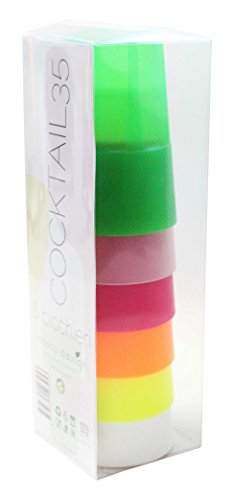 Mojito Design Linea Bicchieri Cocktail 35 6 Colori, Multicolore, 7.8x7.8x11.5 cm, 6 unità