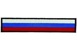 AKACHAFACTORY Patch ricamato, con motivo "Bandiera russa", per motociclista, colore bordo: Nero