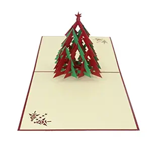 Artibetter 3D Christmas Greeting Cards Xmas Tree Gift Card Holiday Cards for Gift Friends