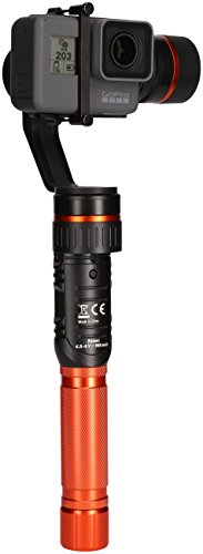 Rollei Profi Actioncam Gimbal - 3-Achsen Schwebestativ (Stabilisator/Steadycam) fÃ¼r Actioncams, inkl. App fÃ¼r Fernsteuerung, passend fÃ¼r Rollei Actioncams und GoPro Hero 6 / 5 / 4 und 3 sowie weitere Actioncams - Schwarz/Orange