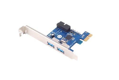 SilverStone SST-EC04-P – USB 3.0 PCI-E Erweiterungskarte, 5V 4 pin Molex Stromanschluss, 1x USB 3.0 20-pin intern + 2x USB 3.0 externe Anschlüsse (Typ A) - 2