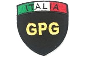 GS1 Patch Scudetto con Velcro Guardie Particolari Giurate GPG Nero + Bandiera Art.GPG-1-IPS-IT